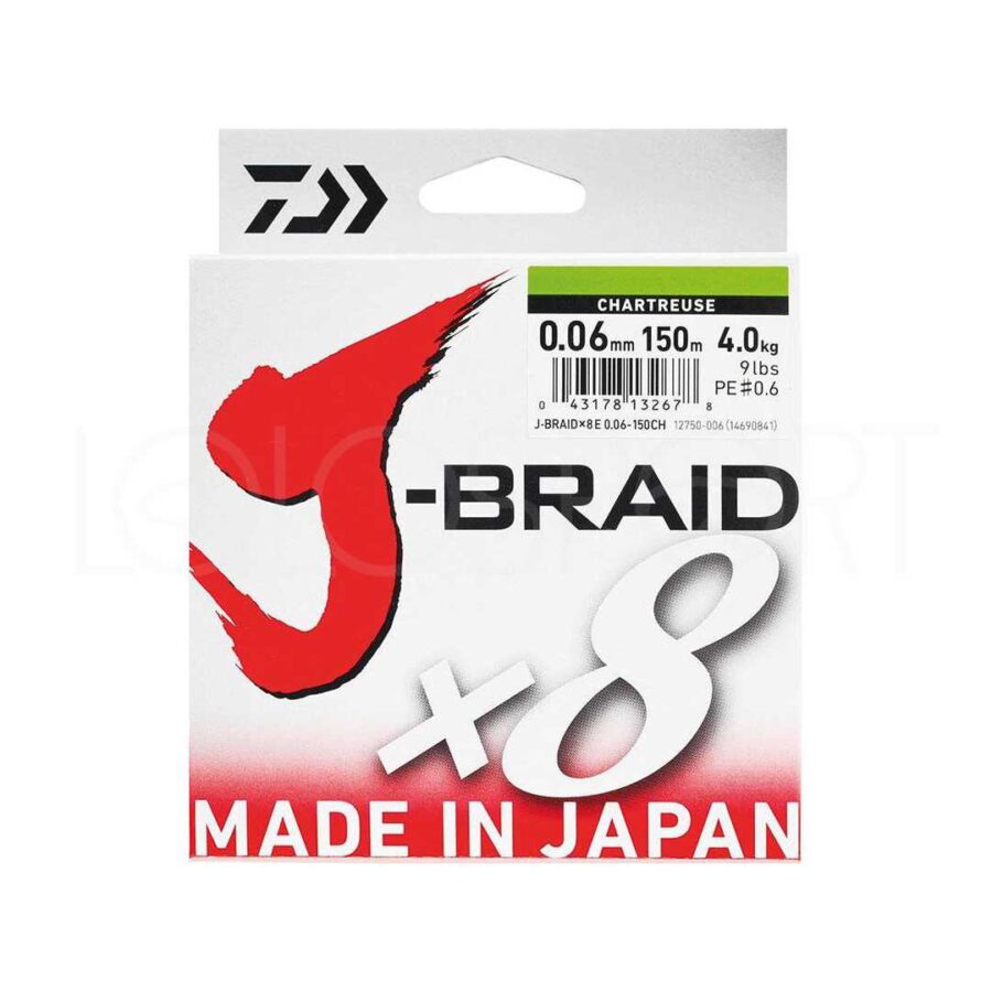 Daiwa Trecciato J-BRAID X8 150 m Chartreuse Verde