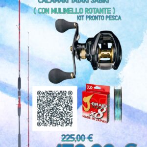 Kit Pesca In Verticale dalla Barca Tenya Kabura Inchiku Vertical Calamari ( con mulinello rotante )