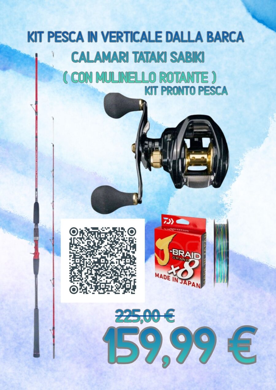 Kit Pesca In Verticale dalla Barca Tenya Kabura Inchiku Vertical Calamari ( con mulinello rotante )