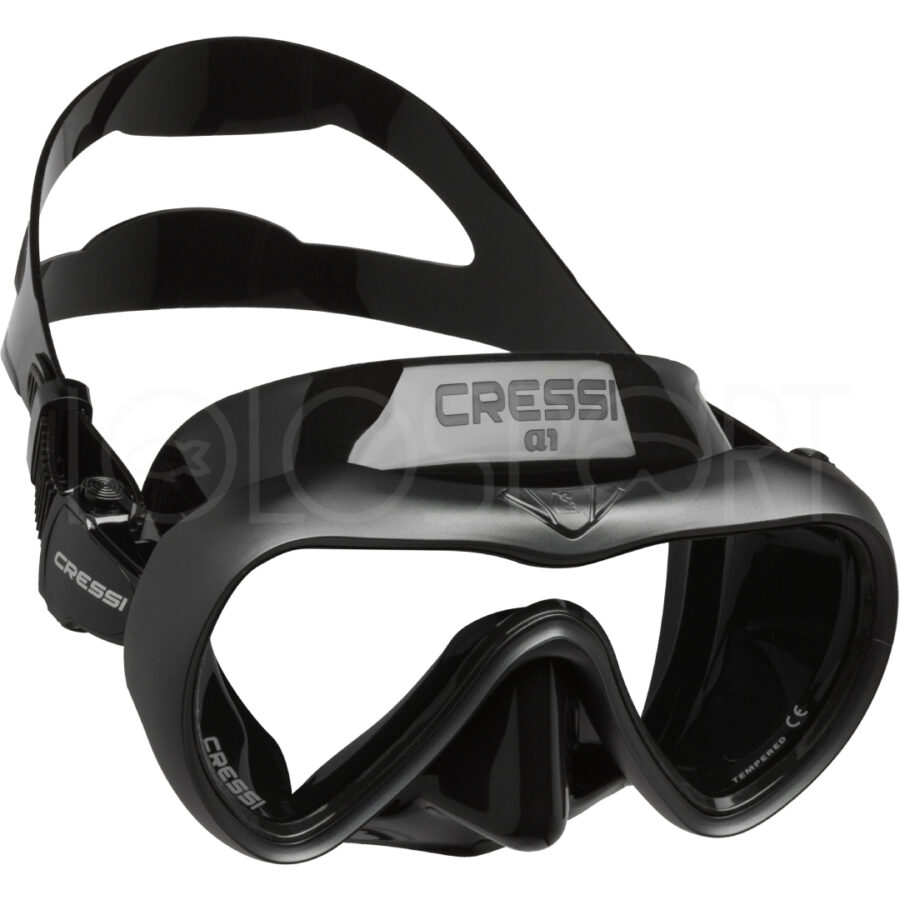 Cressi maschera A1 ANTI FOG NERO\GRAFITE LENTE TRASPARENTE