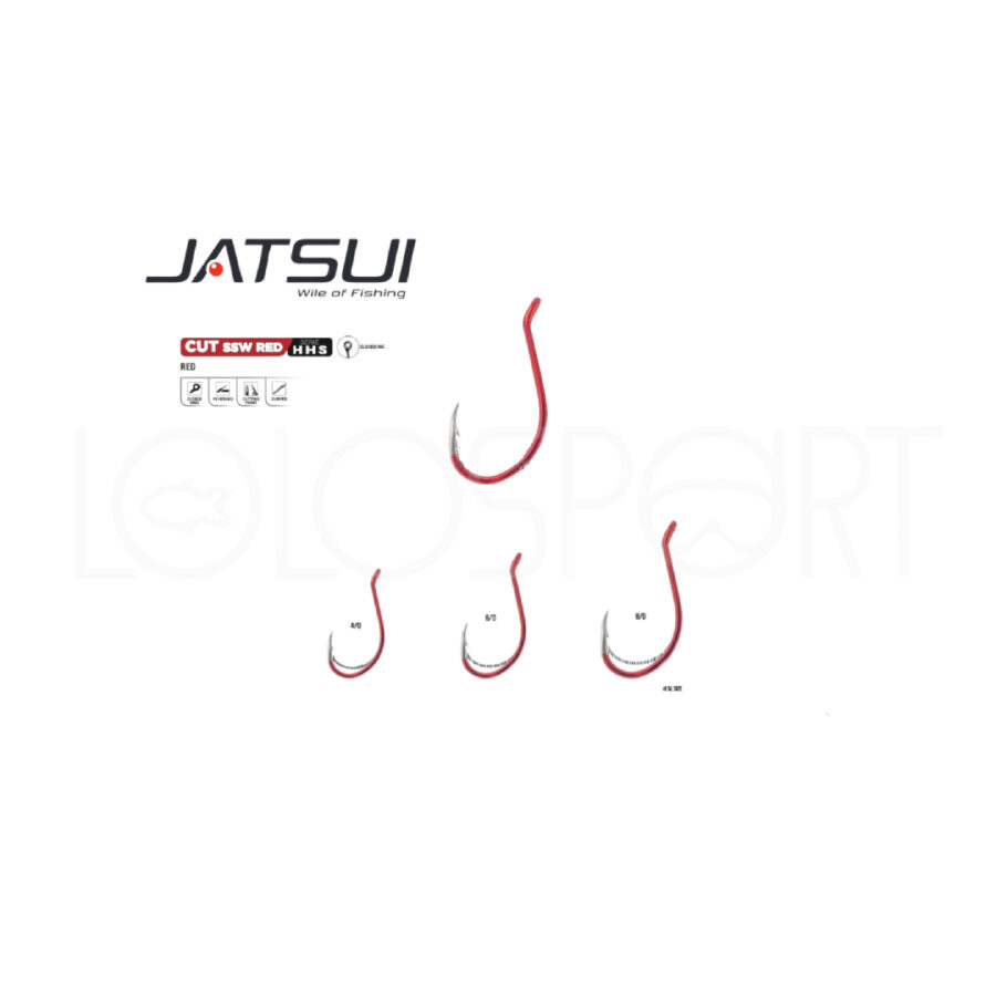 AMO PESCA TRAINA COL VIVO JATSUI CUT SSW RED PUNTA AFFILATA ANELLO SALDATO NEW