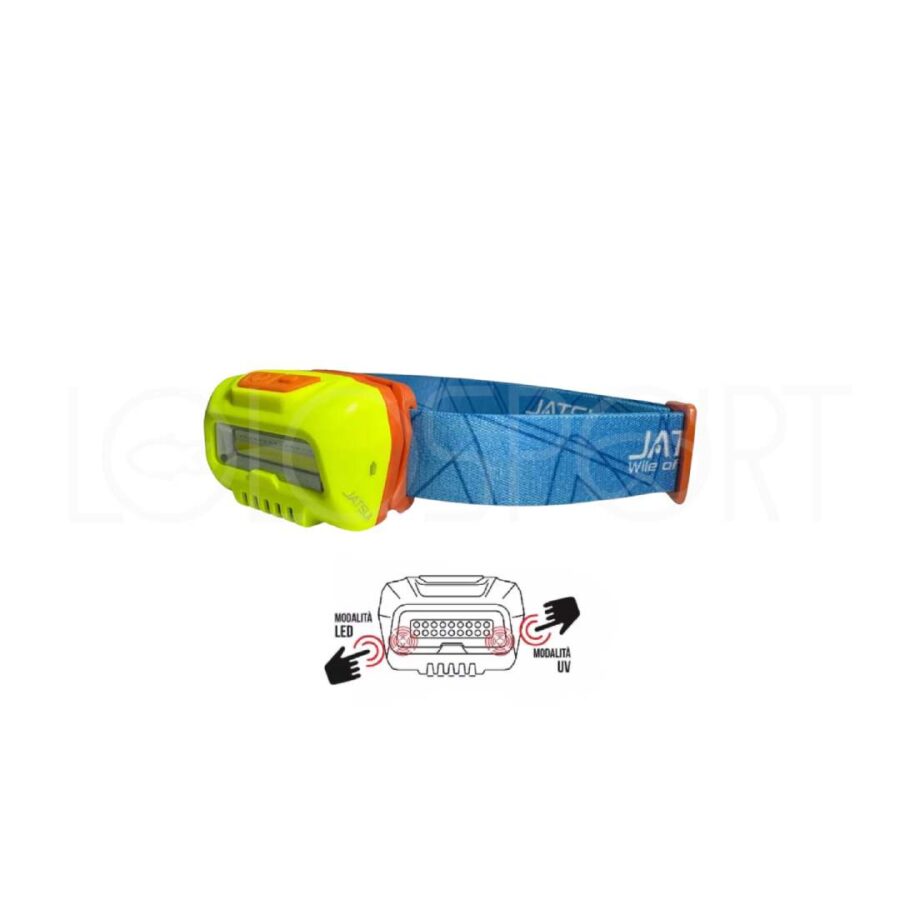 LAMPADA FRONTALE JATSUI LED UV LIGHT DOPPIA FUNZIONE LED E LUCE UV RICARICA EGI