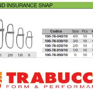TRABUCCO INSURANCE SNAP SGANCIO RAPIDO ARTIFICIALI 10 PZ