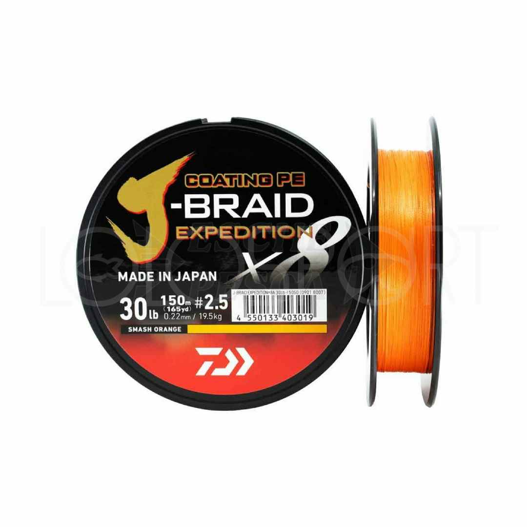 Daiwa J-BRAID EXPEDITION 150 Metri Smash Orange